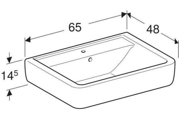Раковина накладная Geberit Renova Nr. 1 Plan 65x48 225165