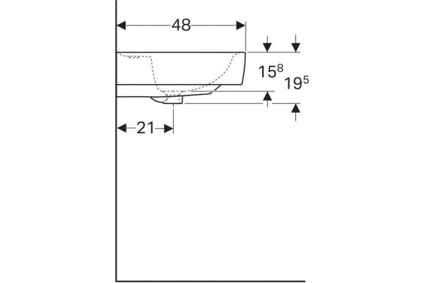 Раковина накладная Geberit Renova Nr. 1 Plan 65x48 225165