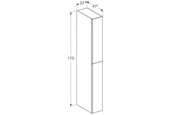Шкаф-пенал для ванной Geberit Acanto 22x173 500.638.JK.2 лавовый матовый