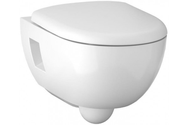 Комплект из подвесного безободкового унитаза Geberit Renova T54 Rimfree (203070) c сиденьем и быстросъемной крышкой с микролифтом 500.800.00.1