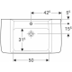 869850000+122185000 Комплект Renova Nr. 1 Plan шкафчик под раковину 776х586х438 мм белый глянец с раковиной 122185000