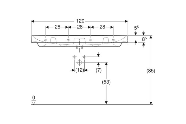 Раковина подвесная Geberit Smyle Square 500.226.01.1