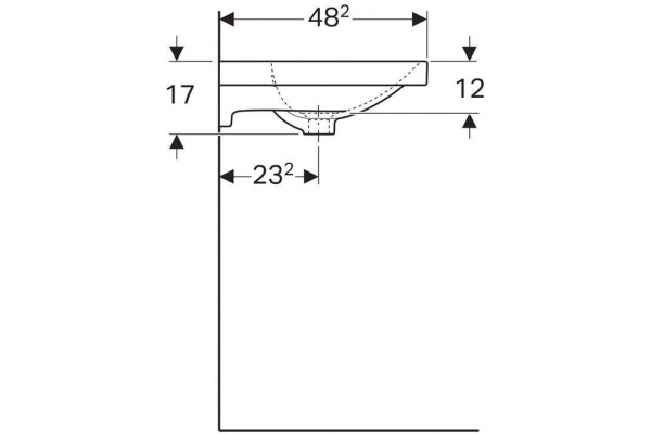Встраиваемая раковина Geberit Acanto 60x48 500.620.01.2