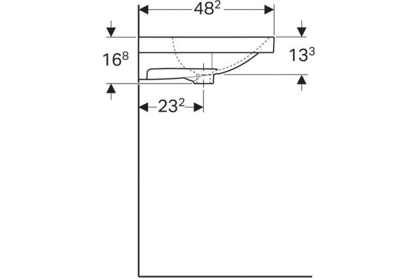 Встраиваемая раковина Geberit Acanto 90x48 500.623.01.2