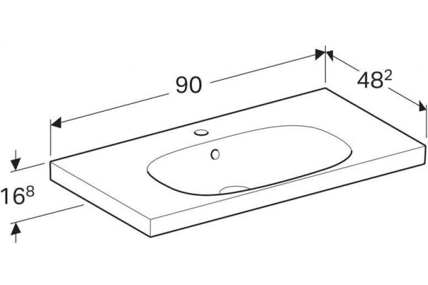 Встраиваемая раковина Geberit Acanto 90x48 500.623.01.2