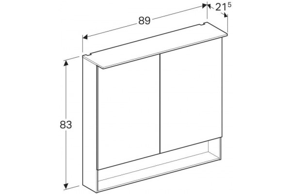Зеркальный шкаф Geberit Acanto 89x83 500.646.00.2