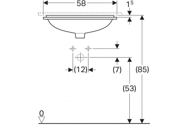 Раковина встраиваемая Geberit VariForm 58x49 500.764.01.2