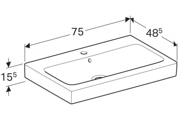 Раковина подвесная Geberit iCon 75x48 124075