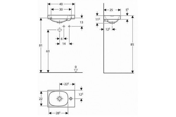 Раковина Geberit Acanto 40x25 500.635.01.2