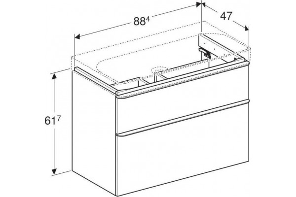 Тумба под раковину Geberit Smyle Square 88x61 500.354.00.1 белый