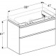 Тумба под раковину Geberit Smyle Square 88x61 500.354.00.1 белый