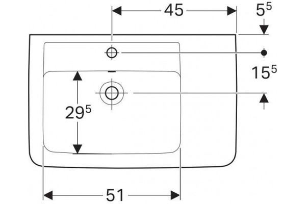 Раковина подвесная Geberit Renova Nr.1 Plan 75x48 122180