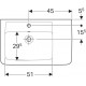 Раковина подвесная Geberit Renova Nr.1 Plan 75x48 122180