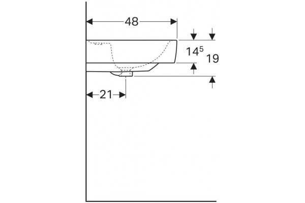 Раковина подвесная Geberit Renova Nr.1 Plan 75x48 122180