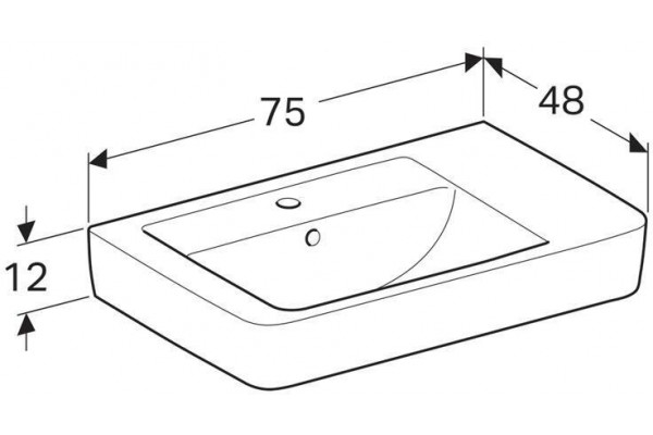 Раковина подвесная Geberit Renova Nr.1 Plan 75x48 122180