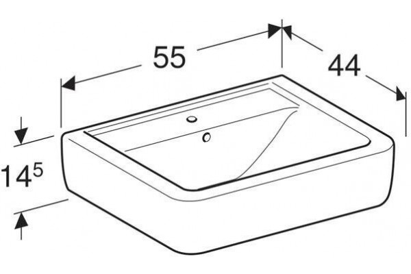 Раковина накладная Geberit Renova Nr. 1 Plan 55x44 225155