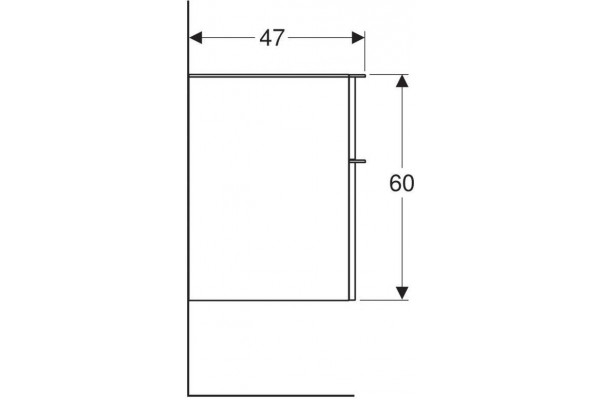 Шкаф навесной Geberit Smyle Square 45x60 500.357.JR.1 пекан