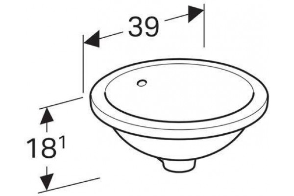 Раковина встраиваемая Geberit VariForm 39x39 500.744.01.2