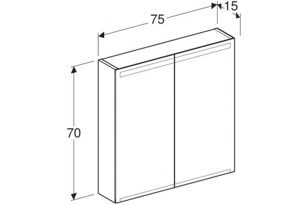 Зеркальный шкаф Geberit Option 75x70 500.205.00.1