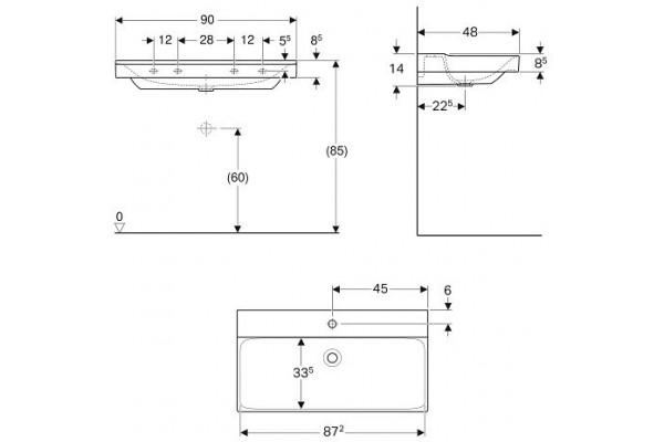 Раковина Geberit Xeno2 90x48 500.531.01.1