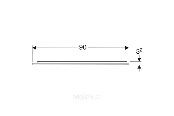 502.783.00.1 Зеркало с подсветкой Geberit Option Plus с прямым и непрямым освещением: B=90см, H=70см, Серебристые оттенки / Матированный алюминий