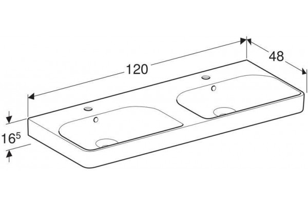 Раковина Geberit Smyle Square 120x48 500.223.01.1
