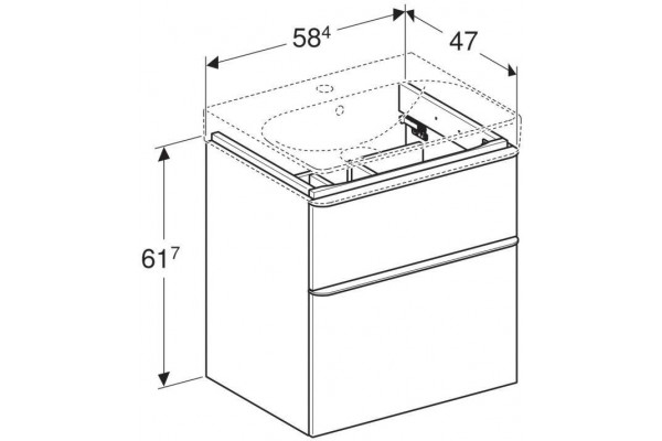 Тумба под раковину Geberit Smyle Square 58x61 500.352.00.1 белый