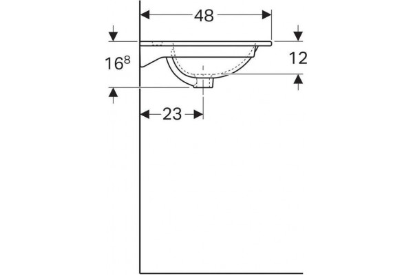 Встраиваемая раковина Geberit Acanto Slim 60x48 500.640.01.2