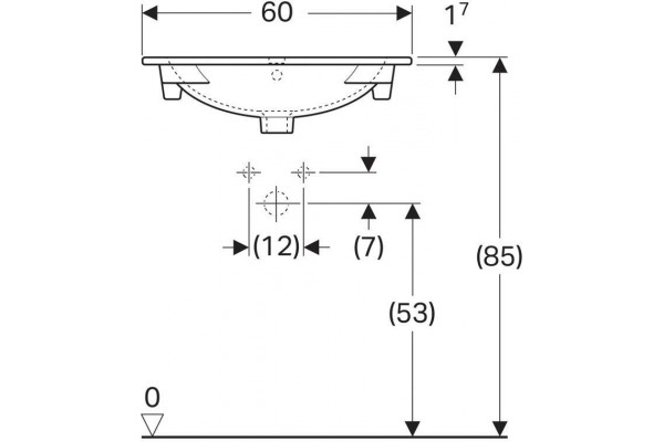 Встраиваемая раковина Geberit Acanto Slim 60x48 500.640.01.2