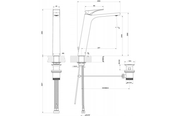 Смеситель для раковины Gessi Via Solferino 49003-031
