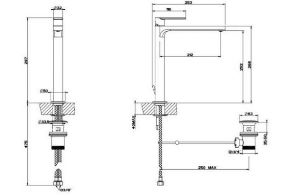 Смеситель для раковины Gessi Via Manzoni 38603-149