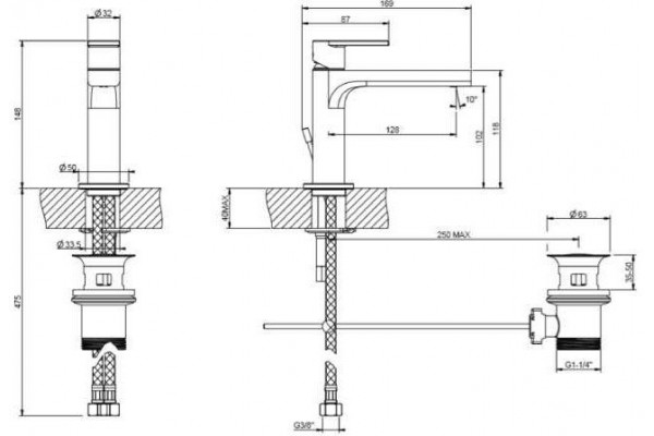 Смеситель для раковины Gessi Via Manzoni 38601-299