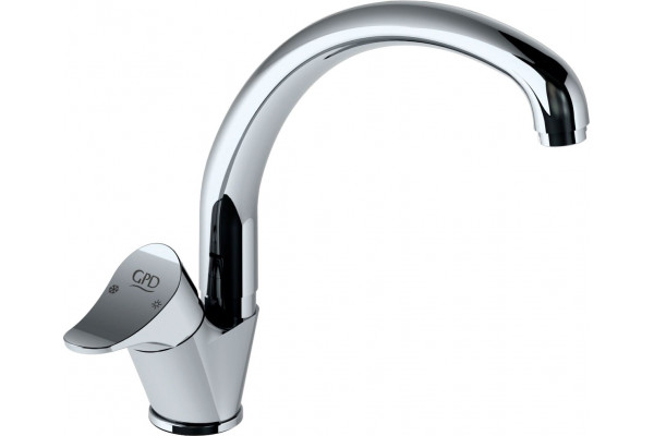 Смеситель GPD Florus MTE170 для кухонной мойки однорычажный, хром