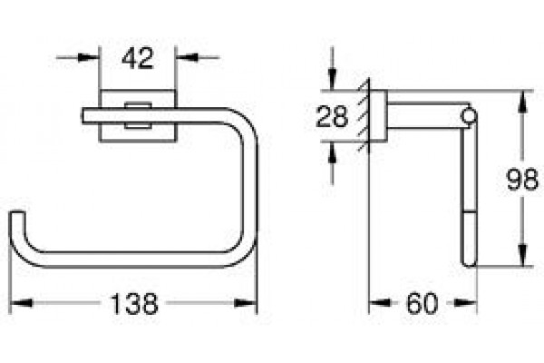 Держатель туалетной бумаги Grohe Essentials Cube 40507001