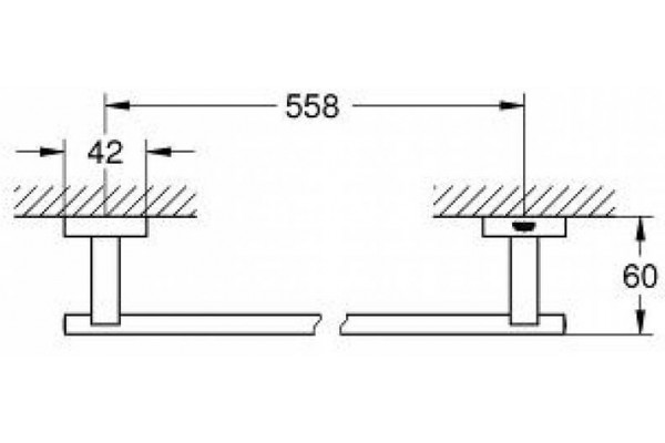 Держатель для банного полотенца 60 см Grohe Essentials Cube 40509001 хром