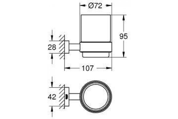 Стакан с держателем Grohe Essentials Cube 40755001