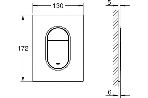 Кнопка смыва Grohe Arena Cosmopolitan 37624SH0 альпин-белый