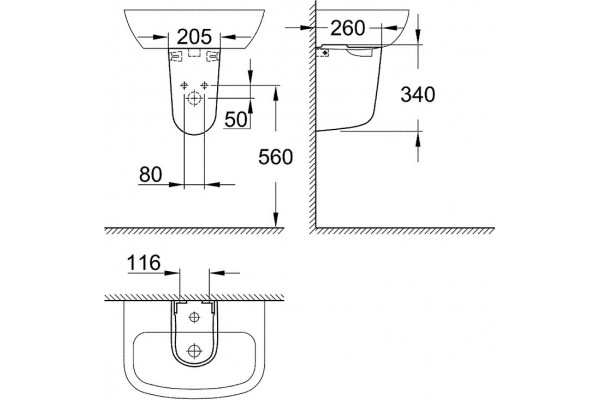 Полупьедестал Grohe Bau Ceramic 39426000