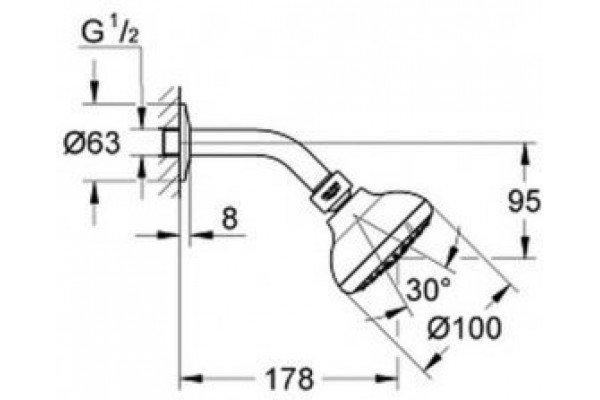Верхний душ Grohe New Tempesta 26088001
