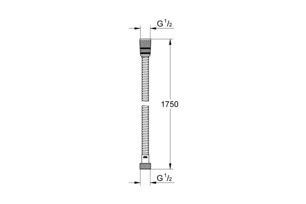 28025001 Rotaflex Metal Long-life TwistStop Душ шланг металлический 1750 мм, макс. давление 16 бар, хром (замена арт. 28025000)