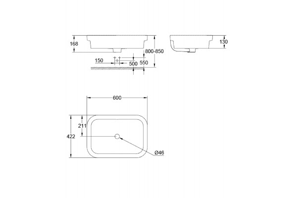 Раковина накладная Grohe Eurosmart 60 39124001