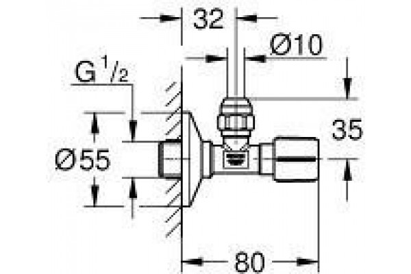 Угловой вентиль Grohe 22037000