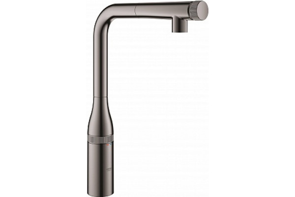 31615A00 Essence SmartControl Смеситель для кухни с выдвижным L-образным изливом, темный графит, глянец