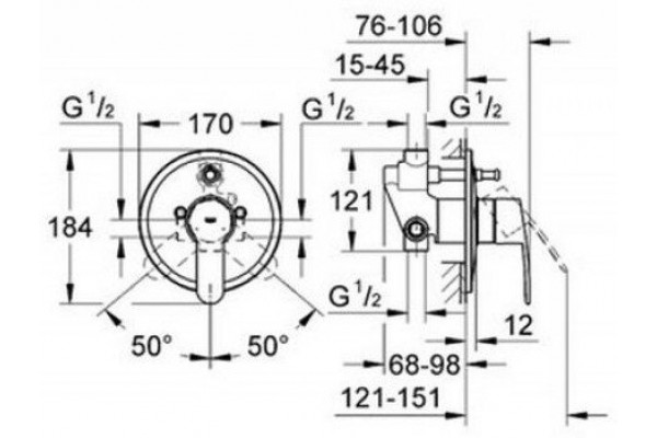 Смеситель для ванны Grohe Eurostyle Cosmopolitan 33637002