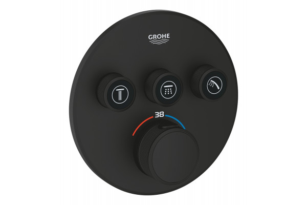 29508KF0 Grohtherm SmartControl Термостат для встраиваемого монтажа на 3 выхода, фантомный чёрный