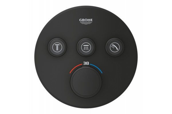 29508KF0 Grohtherm SmartControl Термостат для встраиваемого монтажа на 3 выхода, фантомный чёрный
