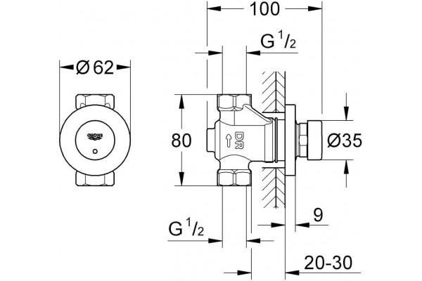 Вентиль Grohe Euroeco 36268000