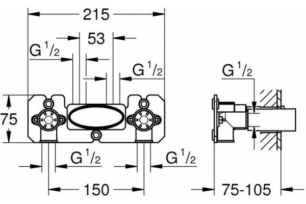 Скрытая часть Grohe Grohtherm SmartControl 26449000