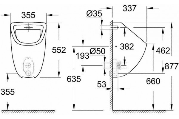 Писсуар Grohe BauCeramic 39438000