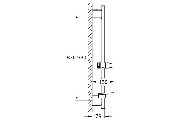 22125KF0 Rainshower SmartActive Душевая штанга, 900 мм, фантомный чёрный